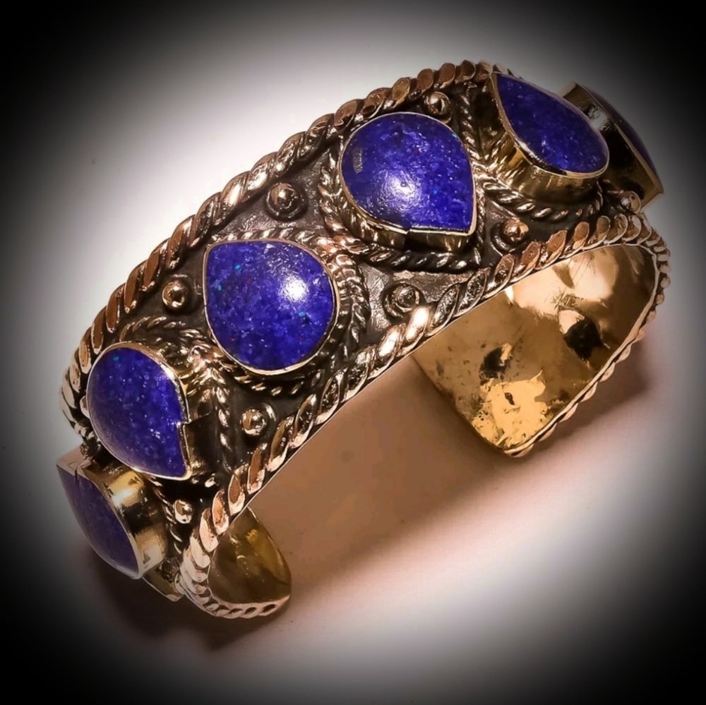 Artisan Crafted Lapis Lazuli Cuff Bracelet